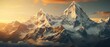 AI-generated illustration of a scenic mountain range at sunset