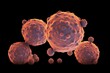 3D illustration of cancerous ovarian cells. Generative AI
