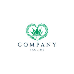 Canvas Print - Cannabis logo design icon vector