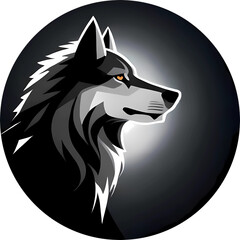 Sticker - a portrait of a grey wolf