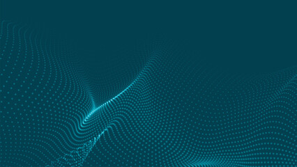 Wall Mural - Abstract digital wave of particles. Futuristic point wave. Technology background vector. 3D