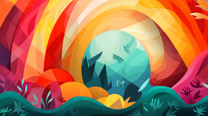 Wall Mural - the joyful empty tomb on easter.