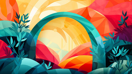 Wall Mural - the joyous empty tomb on easter morning.