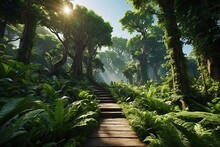 Step Into A World Of Lush Greenery, Where Towering Trees Create A Canopy Of Life And A Reminder Of Our Responsibility To Reduce Global Warming. 