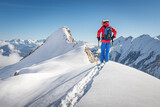 Fototapeta Krajobraz - Male freeride skier in the alps