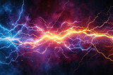 Fototapeta  - Sparks and intense light erupt as electrical current leaps across a gap, creating powerful voltaic arc.