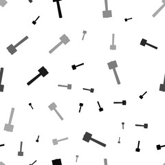 Poster - Seamless vector pattern with mallet symbols, creating a creative monochrome background with rotated elements. Vector illustration on white background