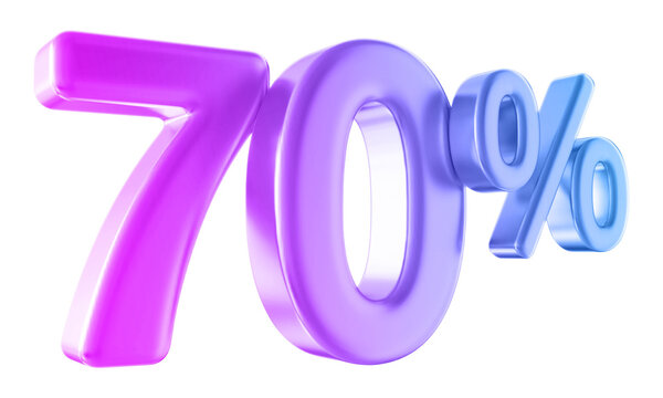 70 percent discount number gradient 3d render