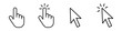 Computer mouse click cursor arrow icons set. Clicking cursor. Vector hand cursors icons click set. Pointer click icon. Loading icon.Vector illustration EPS 10