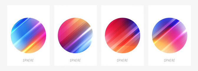 Poster - vibrant colored spheres. set of bright dynamic gradient round shapes. futuristic abstract background