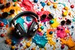 head phone colorful background