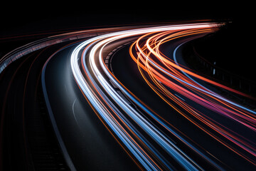 Poster - Speed motion blur. Colorful light trails. Abstract background image. Created with Generative AI technology