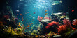 Dazing underwater beauty, where bright fish and multi colored algae create a magnificent aquariu