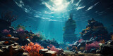 Fototapeta Do akwarium - Magic underwater: Bright colors of the seabed create a mystical picture of the underwater wor