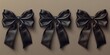 Elegant Black Satin Bows on a Neutral Backdrop