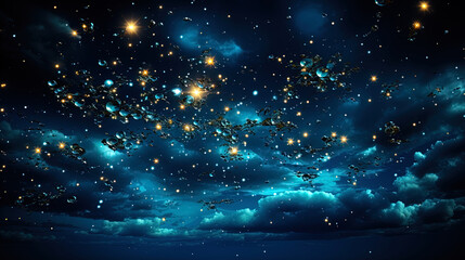 Wall Mural - The clear sky, saturated with countless stars, creating a feeling of endless spa