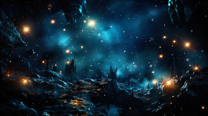 Wall Mural - the sparkling cosmos, where the stars create an impressive light kaleidoscope in endless darknes