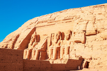 Wall Mural - Abu Simbel, the Great Temple of Ramesses II, carved into the rock.