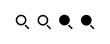 Magnifying glass icons. Line, set of magnifying glasses, search design. Vector icons