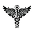 Caduceus health. medical symbol, vector illustration.
