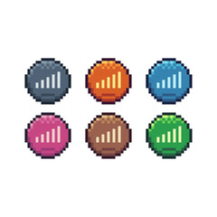 Fototapete - Pixel art sets icon of network in variation color.Wifi network icon on pixelated style. 8bits perfect for game asset or design asset element for your game design. Simple pixel art icon asset.