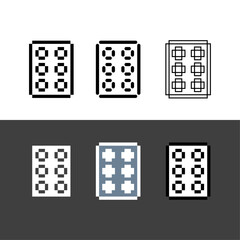 Poster - Pixel art outline sets icon of dice roll variation color. Dice icon on pixelated style. 8bits perfect for game asset or design asset element for your game design. Simple pixel art icon asset.