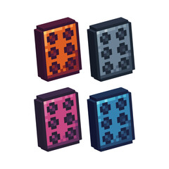 Poster - Isometric Pixel art 3d of dice roll icon for items asset.Six Dice icon on pixel bits style.8-bits perfect for game asset,design asset element,app,website, Vector illustration.