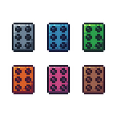 Poster - Pixel art sets icon of dice roll variation color. Dice icon on pixelated style. 8bits perfect for game asset or design asset element for your game design. Simple pixel art icon asset.