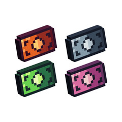 Poster - Isometric Pixel art 3d of money paper icon for items asset.Money paper icon on pixel bits style.8-bits perfect for game asset,design asset element,app,website, Vector illustration