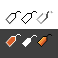 Poster - Pixel art outline sets icon of tags variation color. Tag price icon on pixelated style. 8bits perfect for game asset or design asset element for your game design. Simple pixel art icon asset.