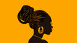 Illustration of an African woman with intricate braided hair  showcasing the artistry and cultural significance of traditional African hairstyles. simple minimalist illustration creative