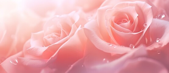 Wall Mural - Blurred background with pink roses is very nice, for backgrounds, congratulations, invitations, words of love etc.