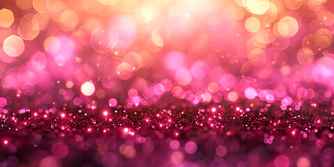 Wall Mural - Abstract glitter background with colorful sparkling particles and bokeh.
