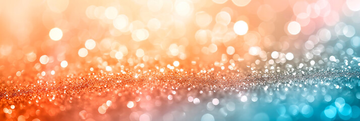 Wall Mural - Abstract glitter background with colorful sparkling particles and bokeh.