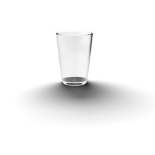 3D Realistic Transparent Drinking Glass With Shadow