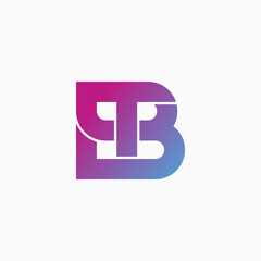 Poster - Logo design graphic concept creative premium vector stock letter initial sign icon TB or BTS font line connected. Relate monogram typography branding