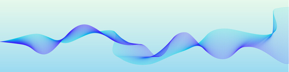 Poster - Vector wave dynamic music lines. Blue-violet abstract lines. Sound waves for your design. Vector EPS 10
