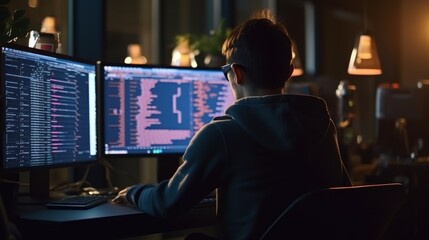 Programmers sit in front of the computer and write the source code and make changes to it