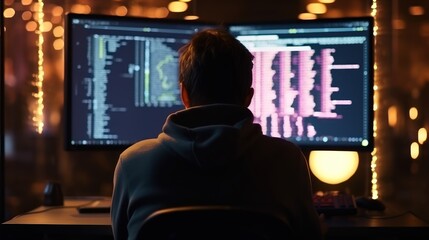 Programmers sit in front of the computer and write the source code and make changes to it