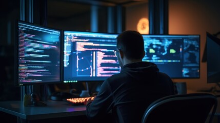 Programmers sit in front of the computer and write the source code and make changes to it