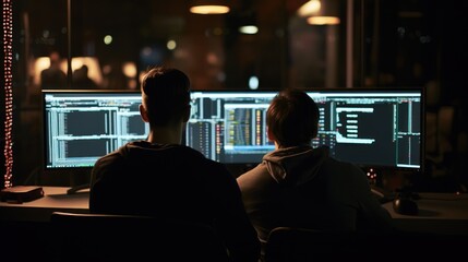 Programmers sit in front of the computer and write the source code and make changes to it