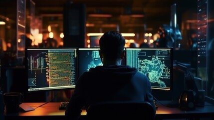 Programmers sit in front of the computer and write the source code and make changes to it