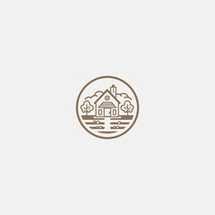 Wall Mural - Farmhouse icon logo design vector