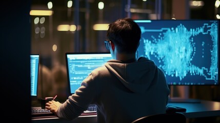 Programmers sit in front of the computer and write the source code and make changes to it