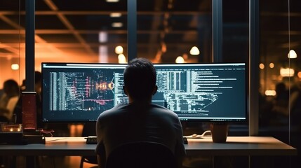 Programmers sit in front of the computer and write the source code and make changes to it