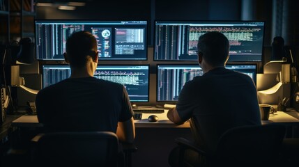 Programmers sit in front of the computer and write the source code and make changes to it