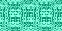 Stylish Green Leaves Background Simplified Leaves Seamless Vector Pattern With Green Outline