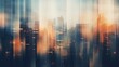 Abstract blurred image of buildings in the city, cityscapes banner background