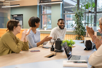 Business people having meeting in office