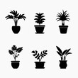 ornamental plant and flower icon vector - flat design